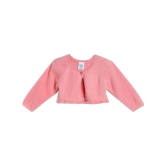 Miniklub Baby Girls Round Neck Full Sleeve Knit Shrug (Pink Color) - None