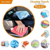 STORE77 Microfiber Glass Cleaning Cloth Lint Free Polishing Towels for Quick Drying Window Glass Car Windows Mirrors Stainless Steel (Size 30CM X 30CM) Set of 2