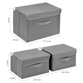 House Of Quirk Set of 3 Polyester Storage Stool