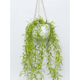 Artificial Greenery Hanging Plant With White Pot -For Home Décor