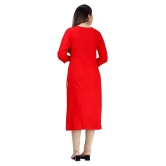 HIGHLIGHT FASHION EXPORT - Red Rayon Womens Straight Kurti - XXL