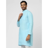 DESHBANDHU DBK - Turquoise Cotton Blend Mens Regular Kurta ( Pack of 1 ) - None