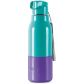 Milton Steel Sprint 600 Insulated Inner Stainless Steel Water Bottle, 510 ml, Aqua Green | Hot or Cold | Easy Grip | Leak Proof | Kids School Bottle | Office | Gym | Hiking | Treking | Trave