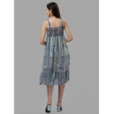 gufrina Rayon Printed Midi Womens Fit & Flare Dress - Blue ( Pack of 1 ) - None