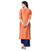 KSUT Orange Art Silk Straight Kurti - S