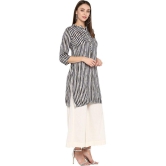 Antaran Rayon Striped Straight Womens Kurti - White ( Pack of 1 ) - None