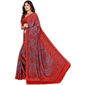 LEELAVATI - Red Crepe Saree With Blouse Piece ( Pack of 1 ) - Red