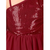 Naughty Ninos Maroon Polyester Girls Fit And Flare Dress ( Pack of 1 ) - None