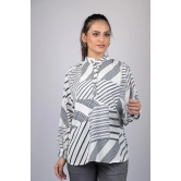 Zigzag print for women western wear top party wear and daily use Black Striped Full Sleeves Top (OTL-TPS1096)-Black / L