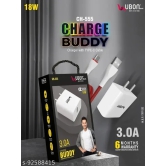 Ubon CH-555 3.0Amp Buddy Charge With Type-C USB Cable (White)