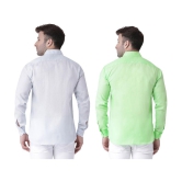 KLOSET By RIAG 100% Cotton Regular Fit Solids Full Sleeves Men's Casual Shirt - Fluorescent Green ( Pack of 2 ) - None