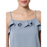 ALL WAYS YOU Women Top Crepe fabric  Sky Blue XS