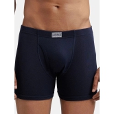 Jockey 8008 Men Super Combed Cotton Rib Solid Boxer Brief - Deep Navy (Pack of 2) - None