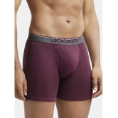 Jockey 8009 Men Super Combed Cotton Rib Solid Boxer Brief - Wine Tasting - None