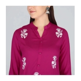 MAUKA - Pink Rayon Womens Straight Kurti ( Pack of 1 ) - None