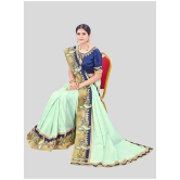 offline selection - Light Green Dola Silk Saree With Blouse Piece ( Pack of 1 )