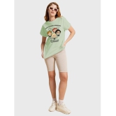 Bewakoof - Green Cotton Loose Fit Women''s T-Shirt ( Pack of 1 ) - None