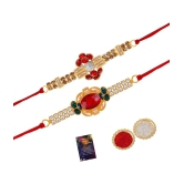 Silver Shine - Red Rakhi Combo ( Pack of 2 ) - None