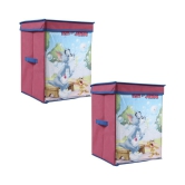 Tom & Jerry Toys Organizer (Set of 2 pcs), Storage Box for Kids, with top lid, Big - Purple