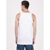 Men's Super Combed Cotton Round Neck Sleeveless Vest with Extended Length for Easy Tuck - White(Pack of 3)