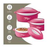 Milton DELIGHT JR GIFT SET Pink Steel Serve Casserole ( Set of 3 , 500,1000,1500 mL ) - Pink