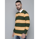 Auto Stripes Green Yellow Polo T-Shirt-L / Green