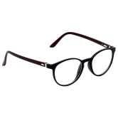 Hrinkar Trending Eyeglasses: Brown and Black Oval Optical Spectacle Frame For Men & Women |HFRM-BK-BWN-14