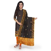 Brown Cotton Designer Embroidered Salwar Suit Fabric