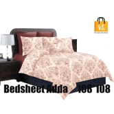 Bedsheet Adda-Super Mega King Size  King Size(108*108 in)-Pure Cotton Sanganeri Printed Jaipuri  Double Bedsheet With 2 Matching Pillow Covers-RJ-14-03-(108*108)-HT8207