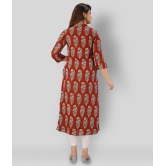 SVARCHI - Maroon Cotton Women''s Straight Kurti ( Pack of 1 ) - XL