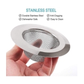 Stainless Steel Sink Strainer Kitchen Drain Basin Basket Filter Stopper Drainer/Jali 11cm  (Medium, Silver)