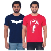 ferocious - Navy Cotton Regular Fit Men's T-Shirt ( Pack of 2 ) - None