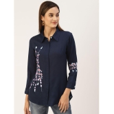 Kbz - Blue Rayon Women's Shirt Style Top ( Pack of 1 ) - None