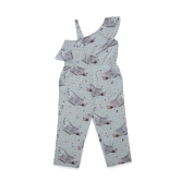 Hoop hippo Girls Sandprint Cotton Linen Jumpsuit-9-10 Years