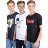 Supersquad 100% Cotton Regular Fit Printed Half Sleeves Mens T-Shirt - Multicolor ( Pack of 3 ) - None