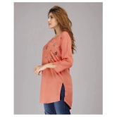 HIGHLIGHT FASHION EXPORT - Peach Rayon Womens Straight Kurti ( Pack of 1 ) - M