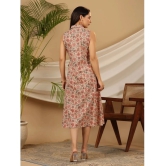 Juniper Cotton Printed Midi Womens A-line Dress - Peach ( Pack of 1 ) - None