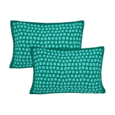 FrionKandy Living - Turquoise Cotton Double Bedsheet with 2 Pillow Covers - Turquoise