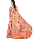 LEELAVATI - Orange Crepe Saree With Blouse Piece ( Pack of 1 ) - Orange