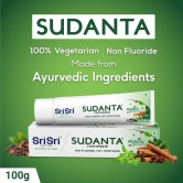 Sri Sri Tattva Sudanta Toothpaste -  Non - Fluoride - 100% Vegetarian, 100g ( Smile Toothbrush Free Inside)