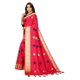 offline selection - Red Jacquard Saree With Blouse Piece (Pack of 1)