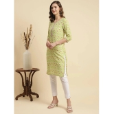 Rangita Women Green Rayon Floral Printed Knee Length Straight Kurti - None