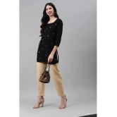 HIGHLIGHT FASHION EXPORT - Black Rayon Womens Straight Kurti - XL