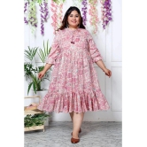 Swasti Cotton Blend Printed Anarkali Womens Kurti - Pink ( Pack of 1 ) - None