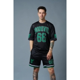 Go Devil 66 (in Green) Printed Black Polyester Co-ord Set for Men M