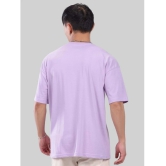 AKTIF Cotton Blend Oversized Fit Solid Half Sleeves Mens T-Shirt - Lavender ( Pack of 1 ) - None