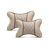 Auto Hub Neck Cushions Set of 2 Beige