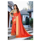 ofline selection - Orange Silk Blend Saree With Blouse Piece (Pack of 1)