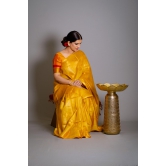 Sunrise Golden Yellow Soft Banarasi Pure Moonga Tussar Silk Saree