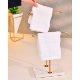 Towel Stand : Stainless Steel & White Marble